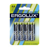 Ergolux Alkaline   АА   щелочная батарейка, 1.5В 4шт  LR6 BL-4